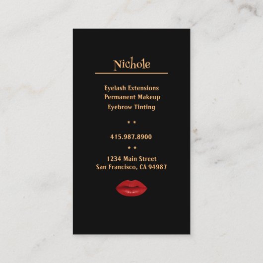 Eyelash Extensions Permanent Makeup Visitekaartjes (Achterkant)