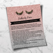 Eyelash Extensions Roos Gold Aftercare Instruction Flyer