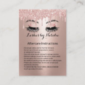Eyelash Extensions Roos Gold Aftercare Instruction Visitekaartje (Voorkant)