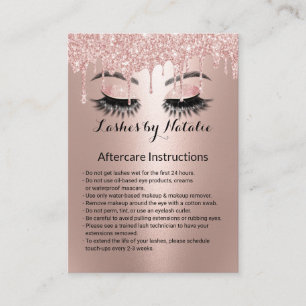 Eyelash Extensions Roos Gold Aftercare Instruction Visitekaartje