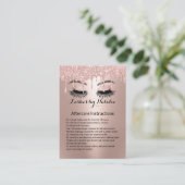 Eyelash Extensions Roos Gold Aftercare Instruction Visitekaartje (Staand voorkant)