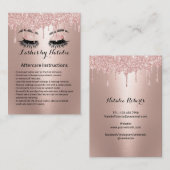 Eyelash Extensions Roos Gold Aftercare Instruction Visitekaartje (Voorkant / Achterkant)