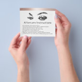 Eyelash Extensions Roos Gold Border Aftercare Flyer (Hand)