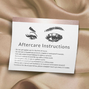 Eyelash Extensions Roos Gold Border Aftercare Flyer