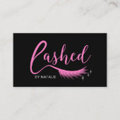 Eyelash Extensions roze gebogen Beauty Salon Visitekaartje (Voorkant)