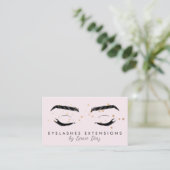 Eyelash Extensions Salon Faux Folie Stars Roze Visitekaartje (Staand voorkant)