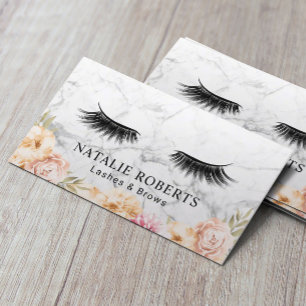 Eyelash Extensions Salon  Floral Marble Visitekaartje
