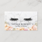 Eyelash Extensions Salon  Floral Marble Visitekaartje (Voorkant)