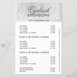 Eyelash Extensions Snow Glitter Star-prijslijst Flyer