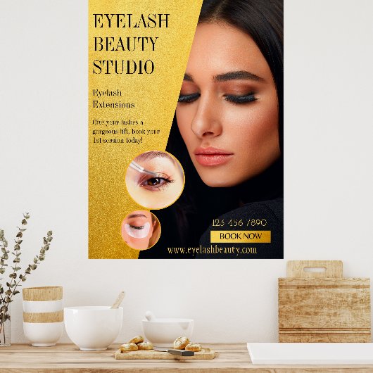 Eyelash Extensions Studio Grootte aanpassen Poster (Keuken)