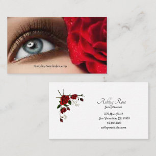 Eyelash Extensions technicus Red Rose Visitekaartje