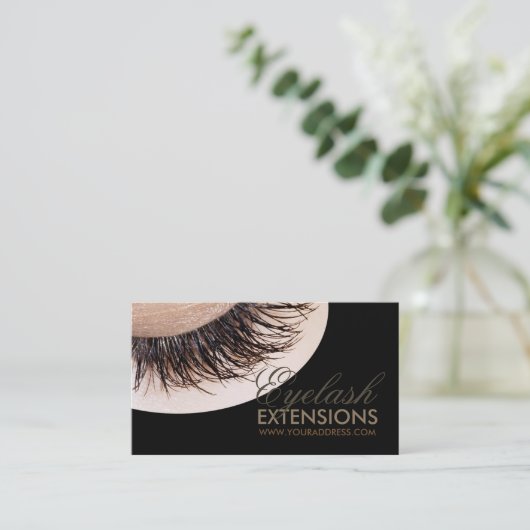Eyelash Extensions Zwart Luxe Visitekaartje (Staand voorkant)