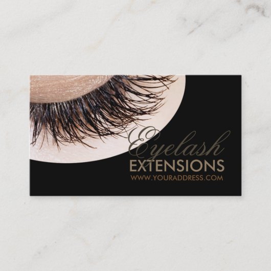 Eyelash Extensions Zwart Luxe Visitekaartje (Voorkant)