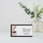 Eyelash Extensions zwarte rand Eenvoudige witte ka Visitekaartje (Staand voorkant)