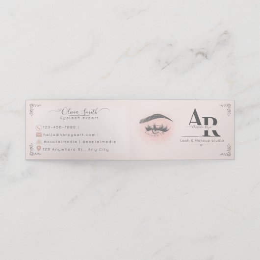 Eyelash Folded Loyalty Kaart (Buitenkant ongevouwen)