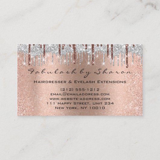 Eyelash Hairdresser Stylist Roos Silver Visitekaartje (Achterkant)