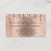 Eyelash Hairdresser Stylist Scissors Roos Glitter Visitekaartje (Achterkant)