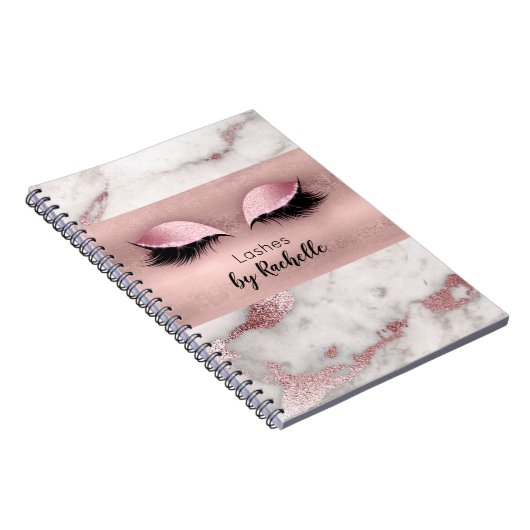 Eyelash Lashes Makeup Blush Pink Notitieboek (Rechterzijde)