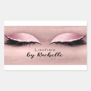 Eyelash Lashes Makeup Blush Pink Rechthoekige Sticker