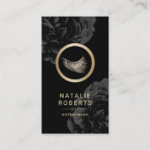 Eyelash Logo Dark Floral Makeup kunstenaar Estheti Visitekaartje (Voorkant)