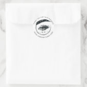 Eyelash Logo naam Holograaf bedankt Blauwgroen Gli Ronde Sticker (Tas)