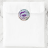 Eyelash Logo naam Holograaf Dank Monogram VIolet Ronde Sticker (Tas)