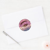 Eyelash Logo Name Holograaf Dank Glitter Roos Ronde Sticker (Envelop)