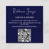 Eyelash Make-up Artist Blue Beauty Salon QR-code Vierkante Visitekaartje (Achterkant)