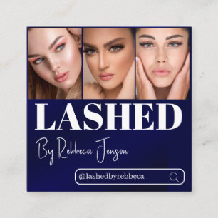 Eyelash Make-up Artist Blue Beauty Salon QR-code Vierkante Visitekaartje