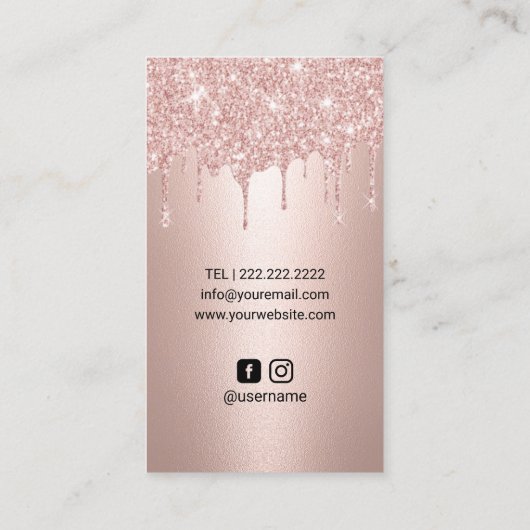 Eyelash Makeup Artiest Roos Gold Glitter Drivers Visitekaartje (Achterkant)