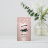 Eyelash Makeup Artiest Roos Gold Glitter Drivers Visitekaartje (Staand voorkant)