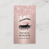 Eyelash Makeup Artiest Roos Gold Glitter Drivers Visitekaartje (Voorkant)