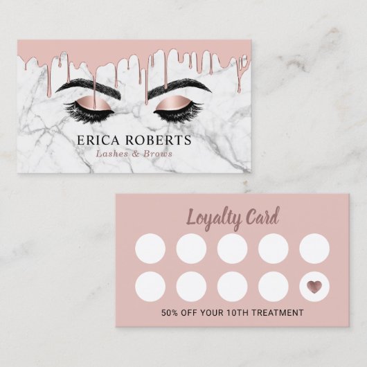 Eyelash Makeup Artiest Roos Gold Marble Loyalty (Voorkant / Achterkant)