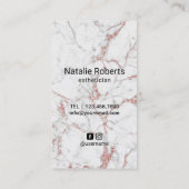 Eyelash Makeup Artiest Roos Gold Marble Salon Visitekaartje (Achterkant)
