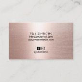 Eyelash Makeup Artiest Roos Gold Stripe Salon Visitekaartje (Achterkant)