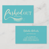 Eyelash Makeup Artist Blauwgroen & Gold Visitekaartje (Voorkant / Achterkant)