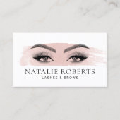 Eyelash Makeup Artist Blush Pink Borstellijn Visitekaartje (Voorkant)