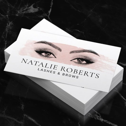 Eyelash Makeup Artist Blush Pink Borstellijn Visitekaartje