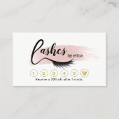 Eyelash Makeup Artist Blush Pink Lash Salon Klantenkaartje (Voorkant)