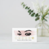 Eyelash Makeup Artist Blush Waterverf Loyaliteit Klantenkaartje (Staand voorkant)