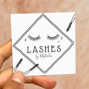 Eyelash Makeup Artist Cute Lash Logo Beauty Lounge Vierkante Visitekaartje