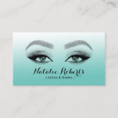 Eyelash Makeup Artist Elegant Blauwgroen Beauty Sa Visitekaartje (Voorkant)