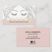 Eyelash Makeup Artist Hand Drawing Girl Loyalty (Voorkant / Achterkant)