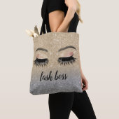 Eyelash Makeup Artist Lash Boss Chic Gold Glitter Tote Bag (Dichtbij)