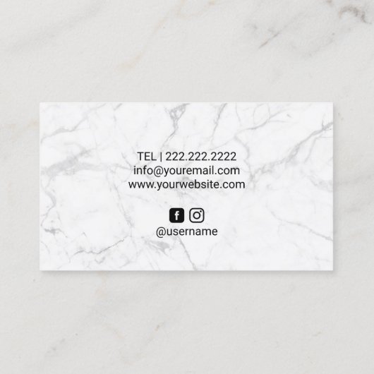 Eyelash Makeup Artist Lashes & Brows Salon Marble Visitekaartje (Achterkant)