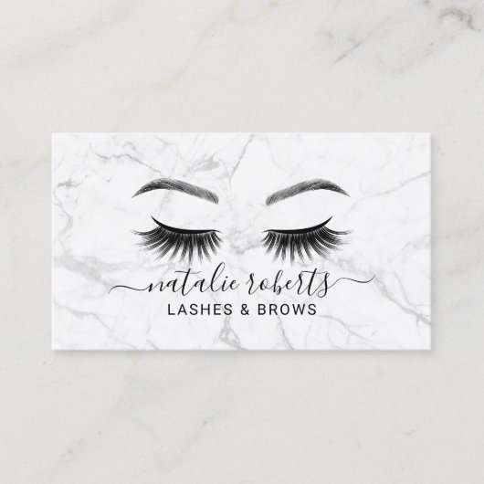 Eyelash Makeup Artist Lashes & Brows Salon Marble Visitekaartje (Voorkant)