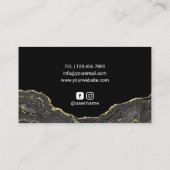 Eyelash Makeup Artist Modern Black Geode Salon Visitekaartje (Achterkant)