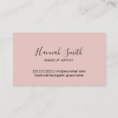 Eyelash Makeup Artist Modern Blush Pink Gold Salon Visitekaartje (Achterkant)