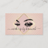 Eyelash Makeup Artist Modern Blush Pink Gold Salon Visitekaartje (Voorkant)