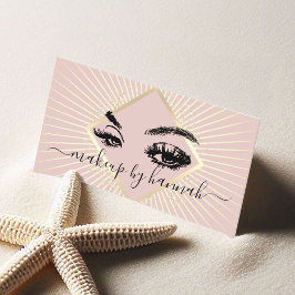Eyelash Makeup Artist Modern Blush Pink Gold Salon Visitekaartje